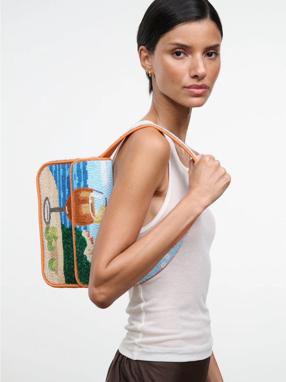 STAUD Tommy Beaded Bag- Sunset Spritz Aperol Sprtiz - Picture 6 of 16